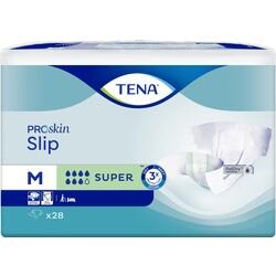 Verpackung von TENA ProSkin Slip Windeln in Größe M, 28 Stück, für extra Schutz.