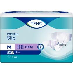 Eine Packung TENA ProSkin Windeln in Größe M für Erwachsene.