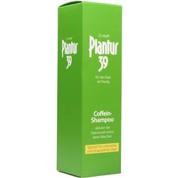 Grüne Packung mit der Aufschrift "Plantur 39 Coffein-Shampoo".
